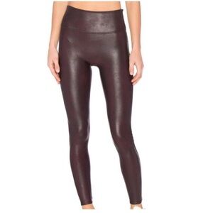 Spanx Faux Leather Leggings in Color Wine Large